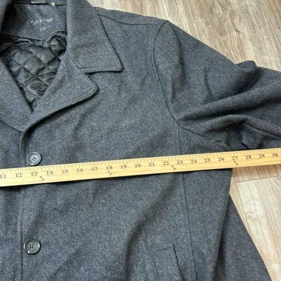 Calvin Klein gray men wool pea coat size XXL
